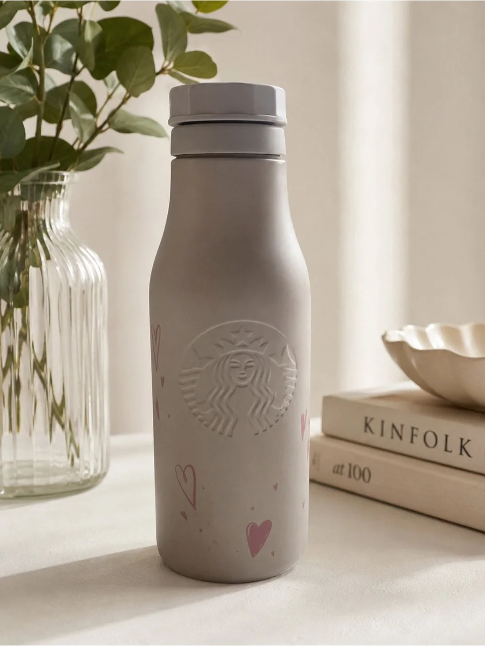 Starbucks Valentine 2024 Japan Exclusive 16oz Stainless Steel Bottle Hearts Cafe